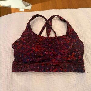 Lululemon Athletica Burgundy Floral Sports Bra